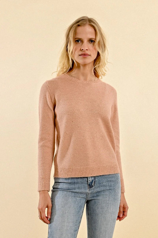 IRIDESCENT ROSE KNIT SWEATER