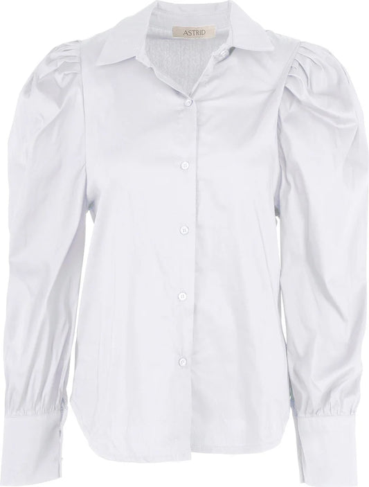 WOMEN'S BUTTON-DOWN WOVEN SHIRT - White