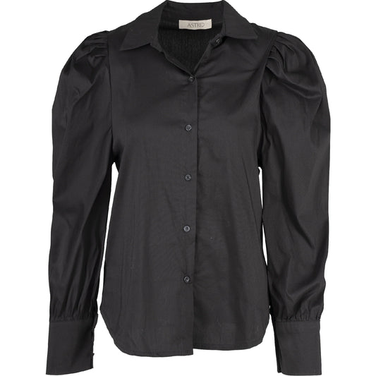 WOMEN'S BUTTON-DOWN WOVEN SHIRT - Black