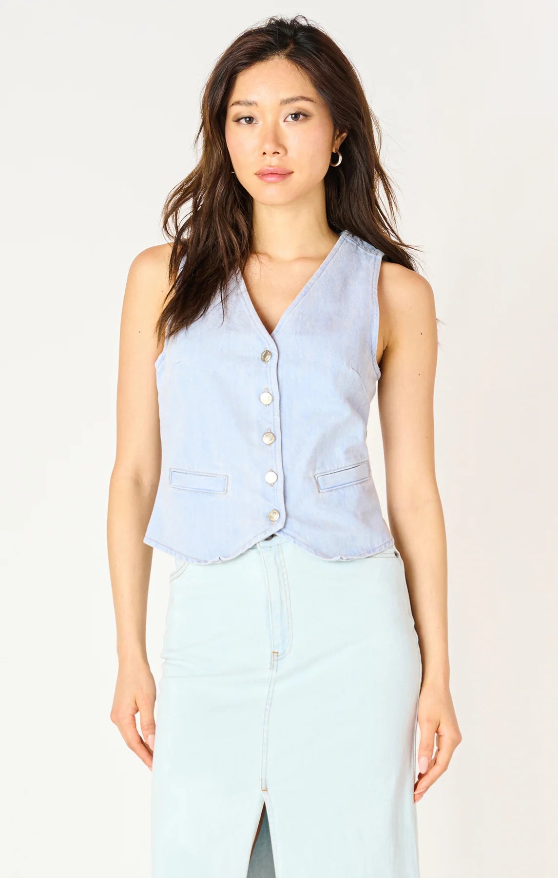 Light Blue Wash Denim Vest