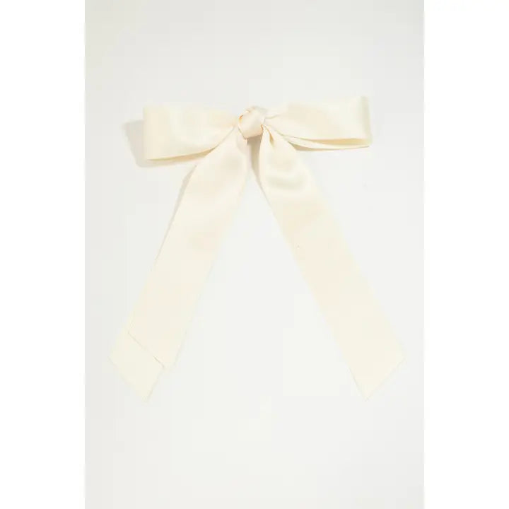 Cream Ribbon Bow Hair Clip