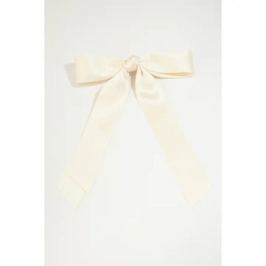 Cream Ribbon Bow Hair Clip