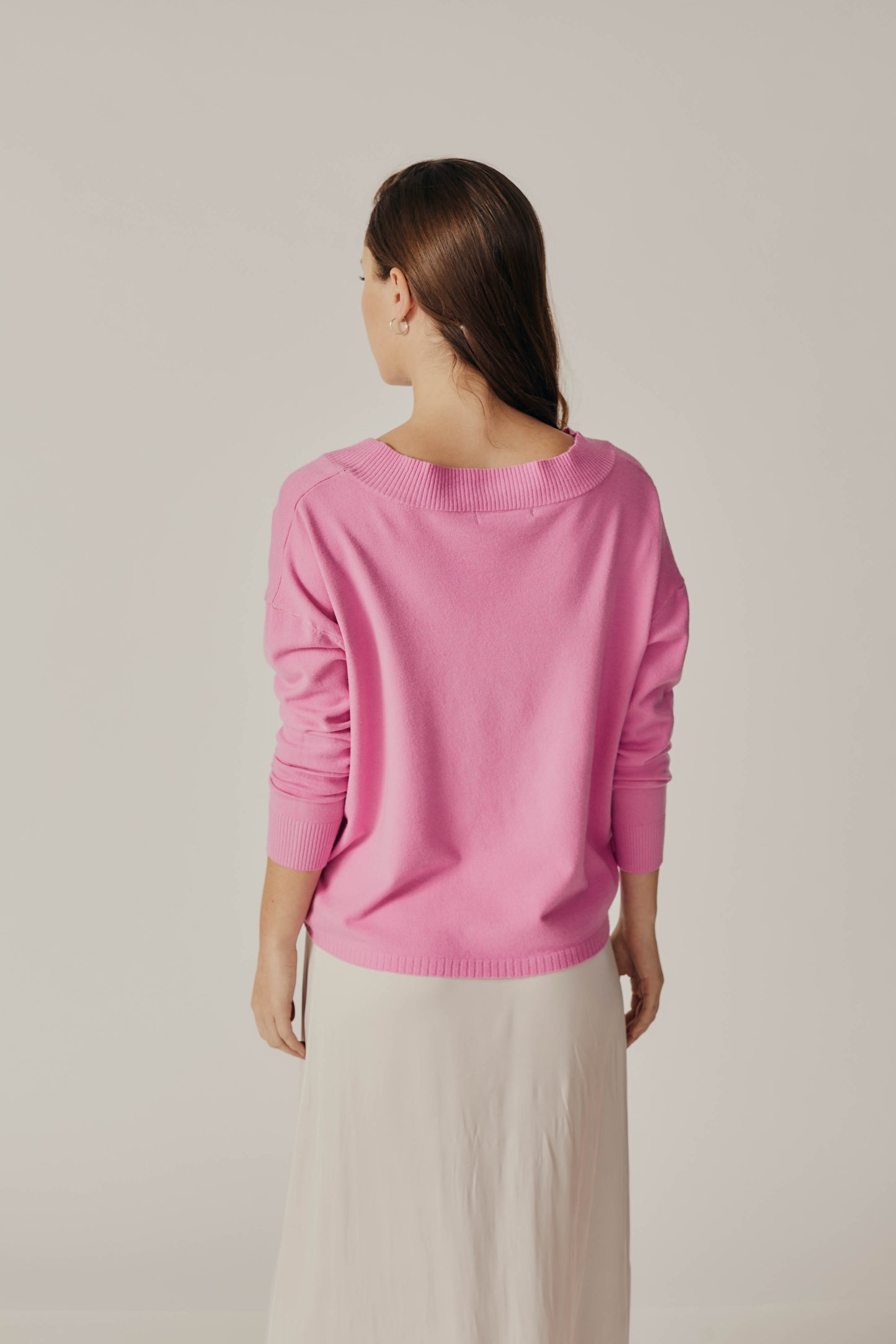 Betula V Neck Sweater in Pink