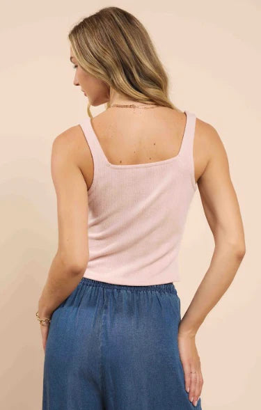 Sipping Tea Pointelle Blush Tank