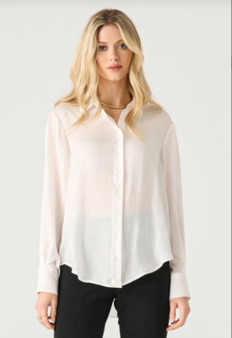 Satin Flowy Blouse in White