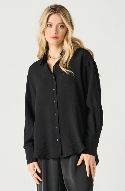 Satin Flowy Blouse in Black (XS-2X)