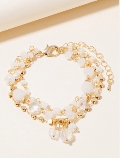 Mixed Bead Bracelet - White