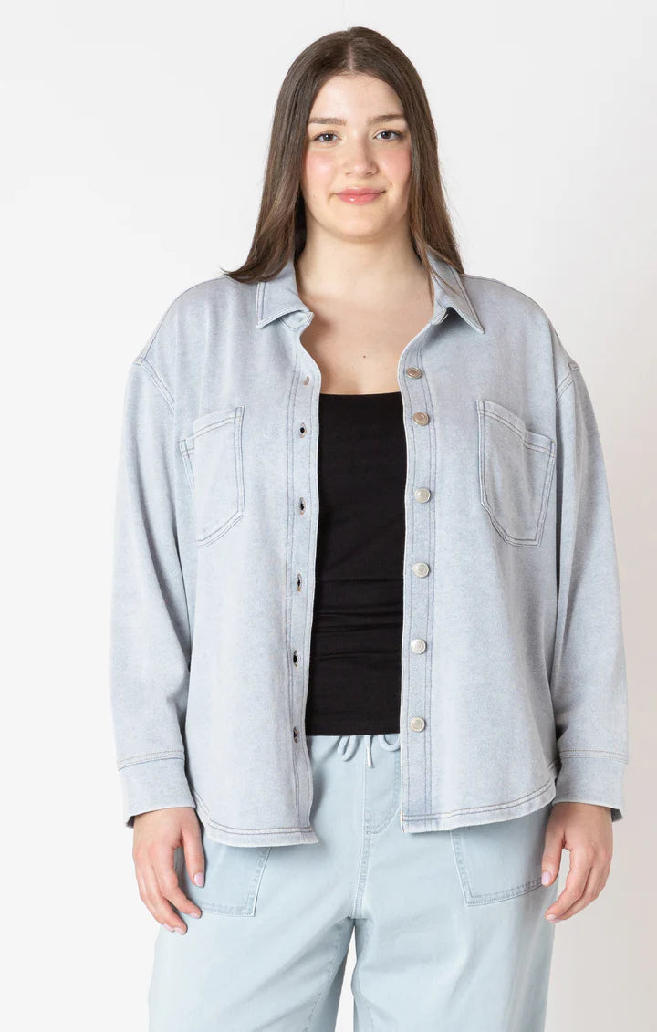 Curvy Knit Denim Jacket