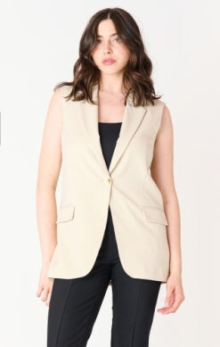 Light Sand Blazer Vest