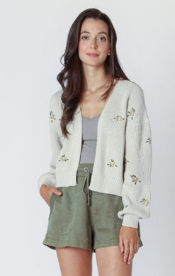 Natural Embroidered Cardigan